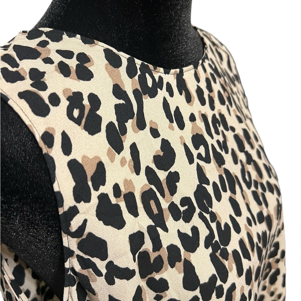 Halogen Leopard Print Dress M Beige Black - Picture 4 of 6
